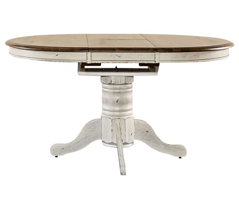 Liberty Furniture - Carolina Crossing Oval Pedestal Table - White - 186W-P4257_186W-T4257 veiw 2