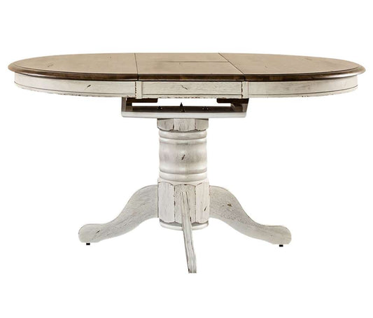 Liberty Furniture - Carolina Crossing Oval Pedestal Table - White - 186W-P4257_186W-T4257 veiw 2