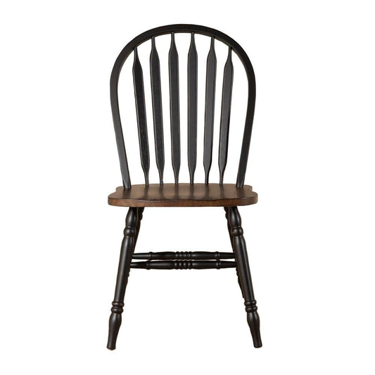 Liberty Furniture - Carolina Crossing Windsor Side Chair- Black in Black w/ Antique Honey Tops - 186B-C1000S veiw 2
