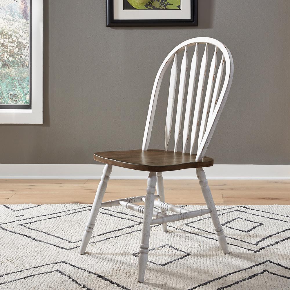 Liberty Furniture - Carolina Crossing Windsor Side Chair- White in White w/ Antique Honey Tops - 186W-C1000S veiw 1