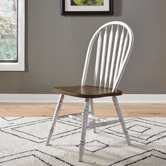 Liberty Furniture - Carolina Crossing Windsor Side Chair- White in White w/ Antique Honey Tops - 186W-C1000S veiw 1
