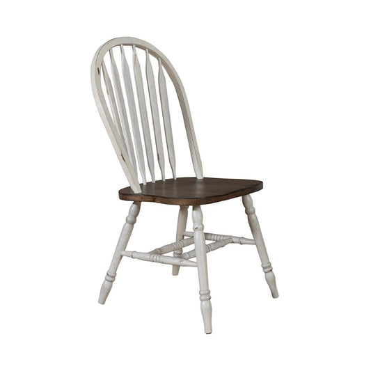 Liberty Furniture - Carolina Crossing Windsor Side Chair- White in White w/ Antique Honey Tops - 186W-C1000S veiw 2