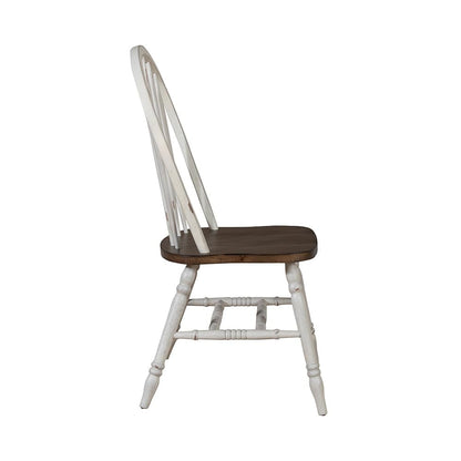 Liberty Furniture - Carolina Crossing Windsor Side Chair- White in White w/ Antique Honey Tops - 186W-C1000S veiw 4