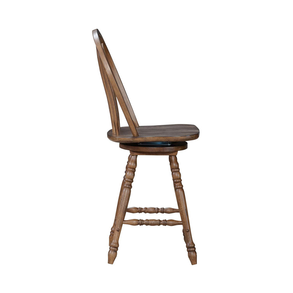 Liberty Furniture - Carolina Crossing Windsor Swivel Counter Chair - Set of 2 - 186-B100324-2PK view 3