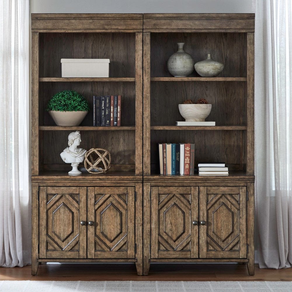 Liberty Furniture - Carolina Park - 2 Piece Bunching Bookcase in Brown - 930-HO-2BB view 1