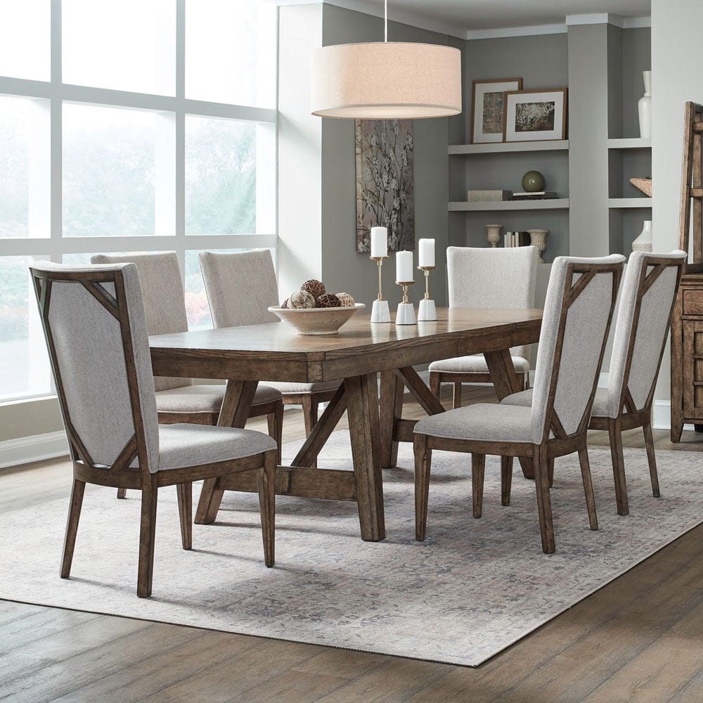 Liberty Furniture - Carolina Park - 7 Piece Trestle Table Set in Brown - 930-DR-7TRS view 1