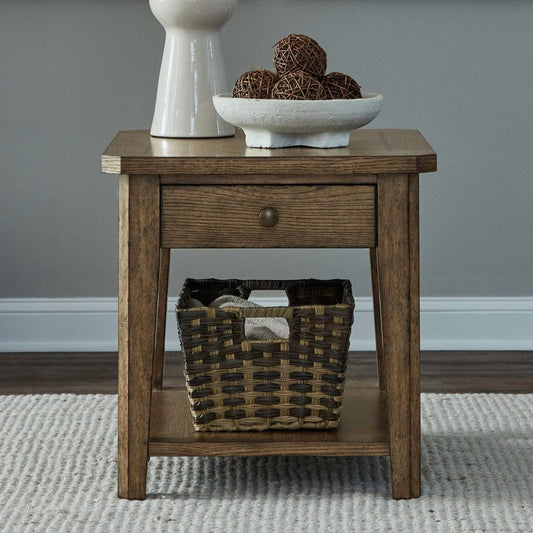Liberty Furniture - Carolina Park - End Table in Brown - 930-OT1020 view 1