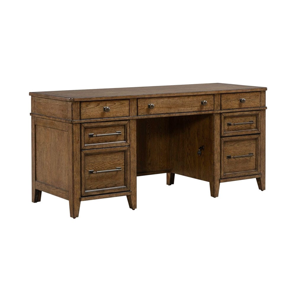 Liberty Furniture - Carolina Park - Jr Executive Credenza in Brown - 930-HO-JEC
