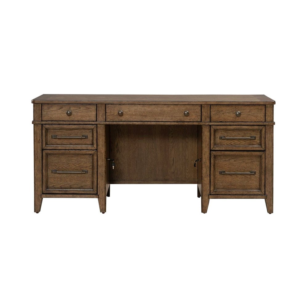 Liberty Furniture - Carolina Park - Jr Executive Credenza in Brown - 930-HO-JEC