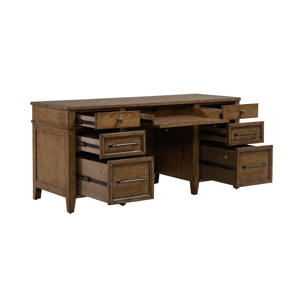 Liberty Furniture - Carolina Park - Jr Executive Credenza in Brown - 930-HO-JEC