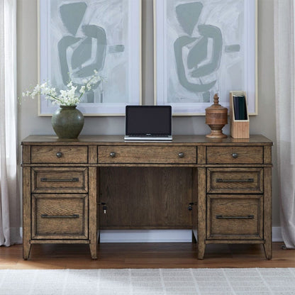 Liberty Furniture - Carolina Park - Jr Executive Credenza in Brown - 930-HO-JEC