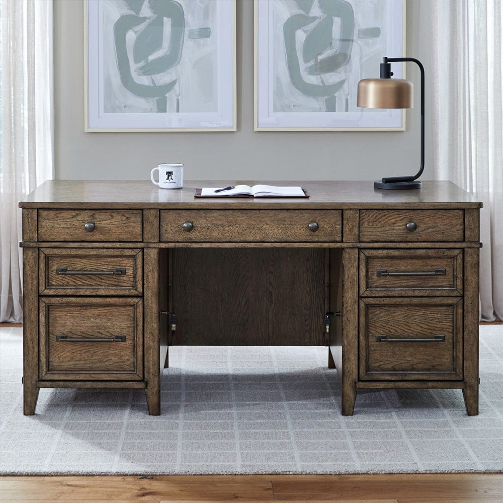 Liberty Furniture - Carolina Park - Jr Executive Desk in Brown - 930-HO-JED view 7