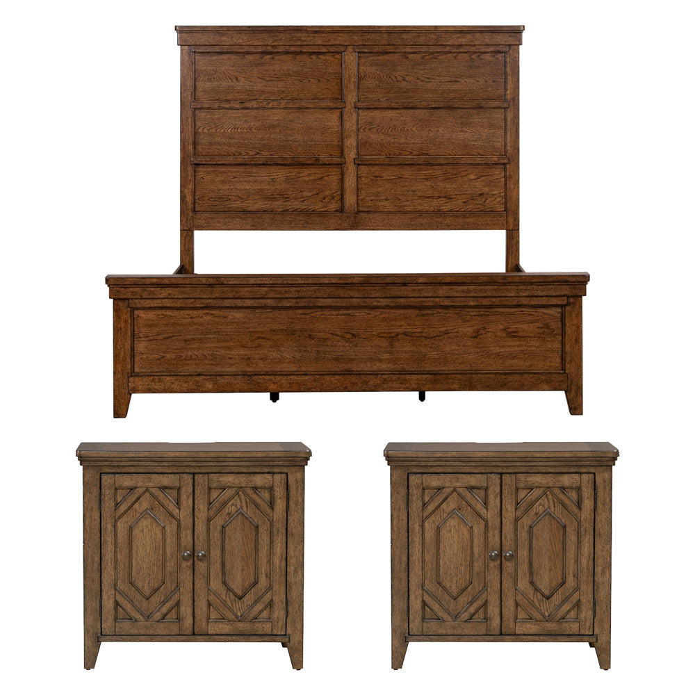 Liberty Furniture - Carolina Park King Panel Bed, 2 Bedside Chests - 930-BR-KPB2BSC view 1