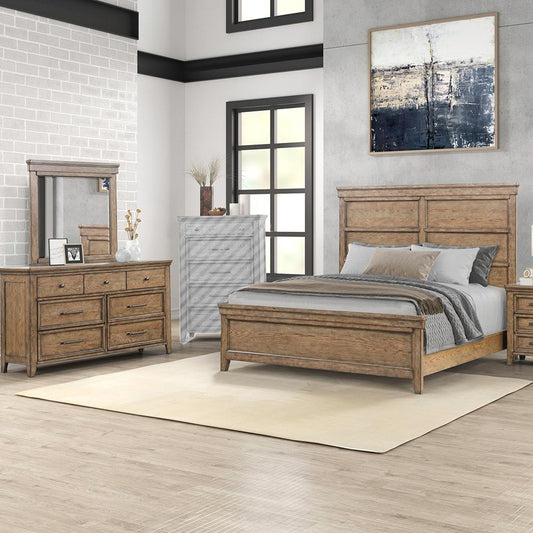 Liberty Furniture - Carolina Park Queen Panel Bed, Dresser & Mirror  in Amber Brown - 930-BR-QPBDM veiw 1