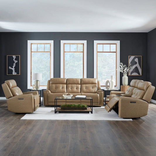 Liberty Furniture - Carrington - Sofa w/ Loveseat & Recliner in Brown - 7006SN-UPH-SOLOREC view 1