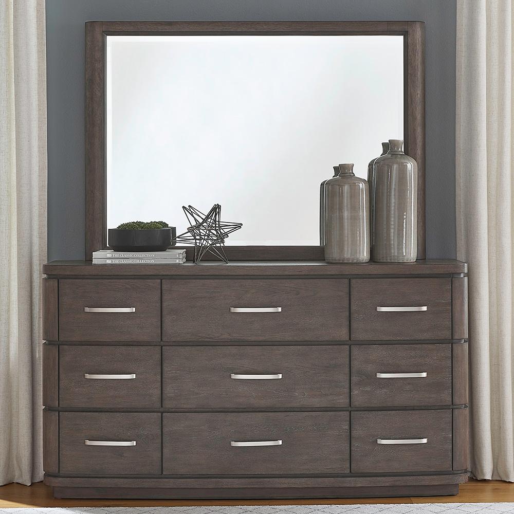 Liberty Furniture - Cascade Falls Dresser & Mirror  in Satin Espresso - 732-BR-DM veiw 1