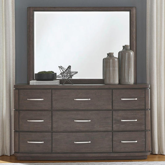 Liberty Furniture - Cascade Falls Dresser & Mirror  in Satin Espresso - 732-BR-DM veiw 1