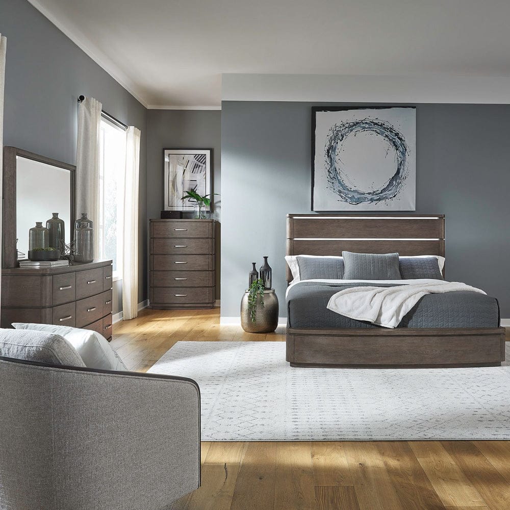 Liberty Furniture - Cascade Falls - King California Panel Bed, Dresser & Mirror, Chest in Brown - 732-BR-CPDMC view 1