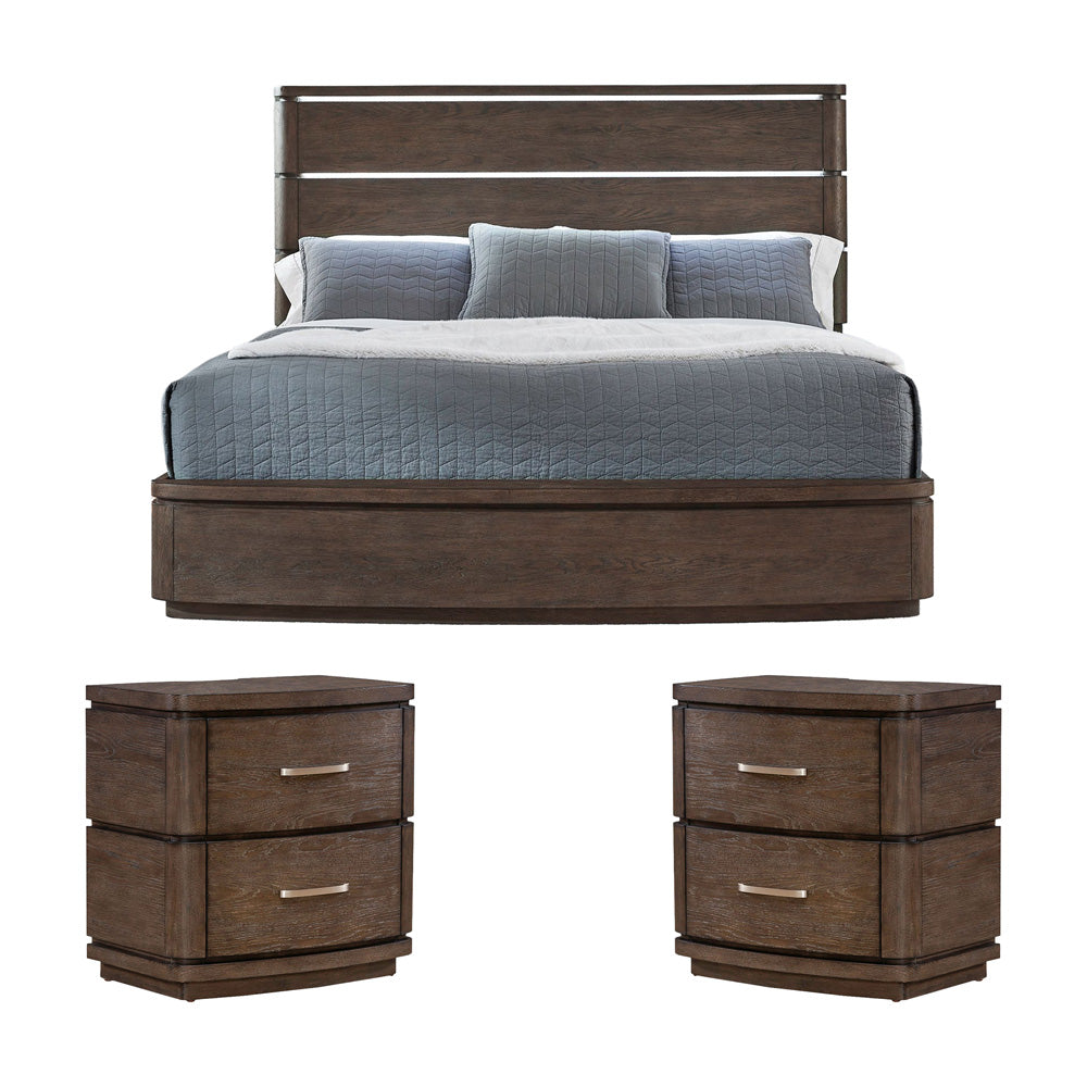 Liberty Furniture - Cascade Falls Queen Panel Bed, 2 Night Stands - 732-BR-QPB2NS view 1