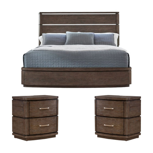 Liberty Furniture - Cascade Falls Queen Panel Bed, 2 Night Stands - 732-BR-QPB2NS view 1