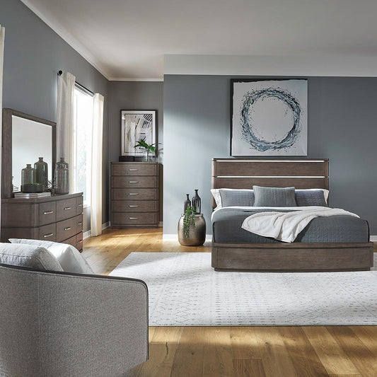 Liberty Furniture - Cascade Falls Queen Panel Bed, Dresser & Mirror, Chest  in Satin Espresso - 732-BR-QPBDMC veiw 1
