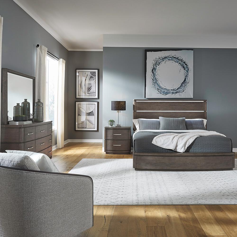 Liberty Furniture - Cascade Falls Queen Panel Bed, Dresser & Mirror, Night Stand  in Satin Espresso - 732-BR-QPBDMN veiw 1