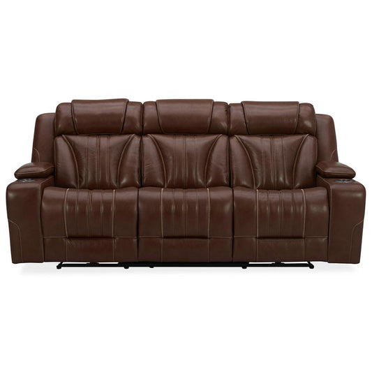 Liberty Furniture - Caswell Sofa P2 & ZG in Nature Chestnut Leather - 7020CN-32P veiw 1