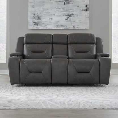 Liberty Furniture - Chapman - Loveseat w/ Console P2 & ZG in Gray - 7019CO-22P view 1