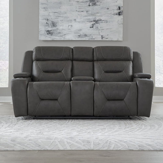 Liberty Furniture - Chapman - Loveseat w/ Console P2 & ZG in Gray - 7019CO-22P view 1