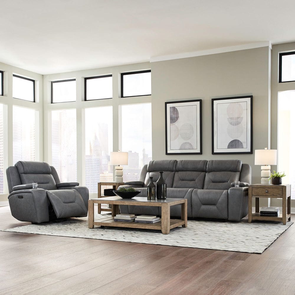 Liberty Furniture - Chapman - Sofa & Recliner in Gray - 7019BG-UPH-SOREC view 1