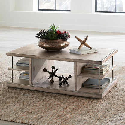 Liberty Furniture - City Scape Cocktail Table in Burnished Beige - 421-OT1010 veiw 1