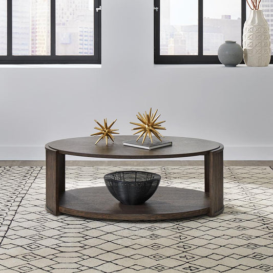 Liberty Furniture - City View Oval Cocktail Table in Coffee Bean - 145-OT1010 veiw 1