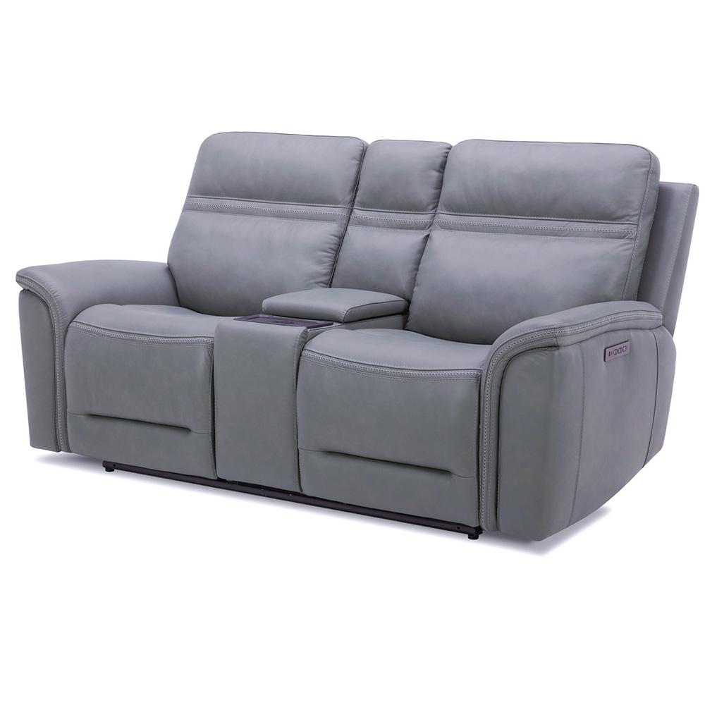 Liberty Furniture - Cooper Loveseat w/Console P3 & ZG - Blue Gray in Blue Gray Leather - 7007BG-23P veiw 2