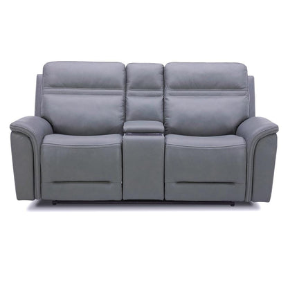 Liberty Furniture - Cooper Loveseat w/Console P3 & ZG - Blue Gray in Blue Gray Leather - 7007BG-23P veiw 7