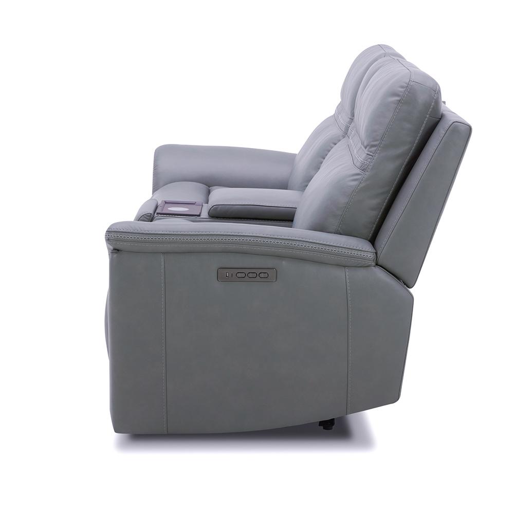 Liberty Furniture - Cooper Loveseat w/Console P3 & ZG - Blue Gray in Blue Gray Leather - 7007BG-23P veiw 8