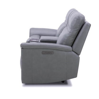 Liberty Furniture - Cooper Loveseat w/Console P3 & ZG - Blue Gray in Blue Gray Leather - 7007BG-23P veiw 8