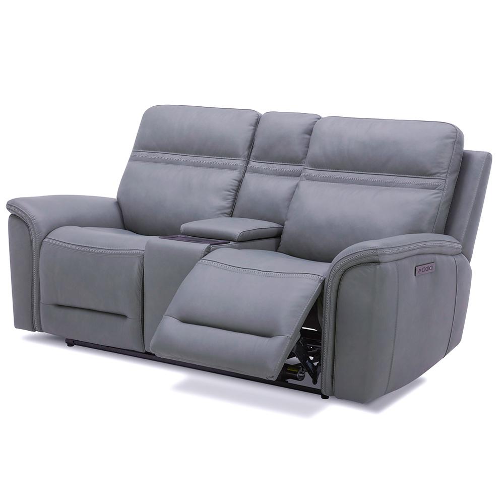 Liberty Furniture - Cooper Loveseat w/Console P3 & ZG - Blue Gray in Blue Gray Leather - 7007BG-23P veiw 10