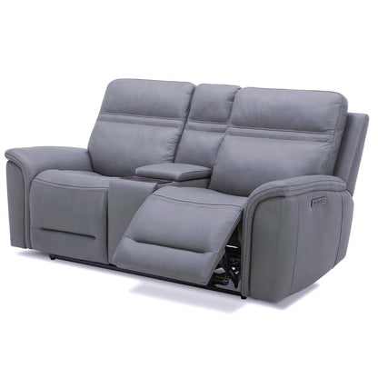 Liberty Furniture - Cooper Loveseat w/Console P3 & ZG - Blue Gray in Blue Gray Leather - 7007BG-23P veiw 10