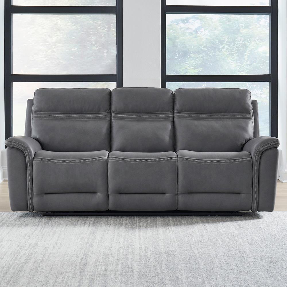 Liberty Furniture - Cooper Sofa P3 & ZG - Blue Gray in Blue Gray Leather - 7007BG-33P veiw 1