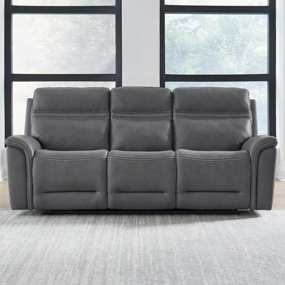 Liberty Furniture - Cooper Sofa P3 & ZG - Blue Gray in Blue Gray Leather - 7007BG-33P veiw 1