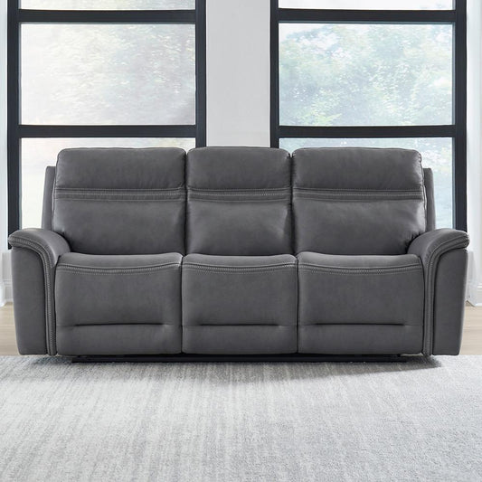 Liberty Furniture - Cooper Sofa P3 & ZG - Blue Gray in Blue Gray Leather - 7007BG-33P veiw 1