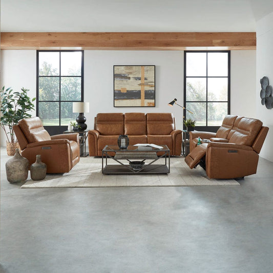 Liberty Furniture - Cooper - Sofa w/ Loveseat & Recliner in Brown - 7007CM-UPH-SOLOREC view 1