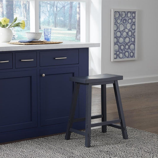 Liberty Furniture - Creations II 24 Inch Sawhorse Counter Stool- Navy - 38-B1824-N veiw 1