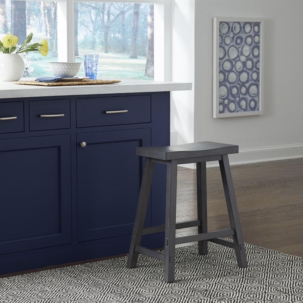 Liberty Furniture - Creations II 24 Inch Sawhorse Counter Stool - Slate - 38-B1824-S veiw 1