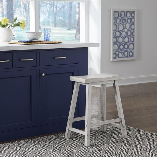 Liberty Furniture - Creations II 24 Inch Sawhorse Counter Stool - White - 38-B1824-W veiw 1