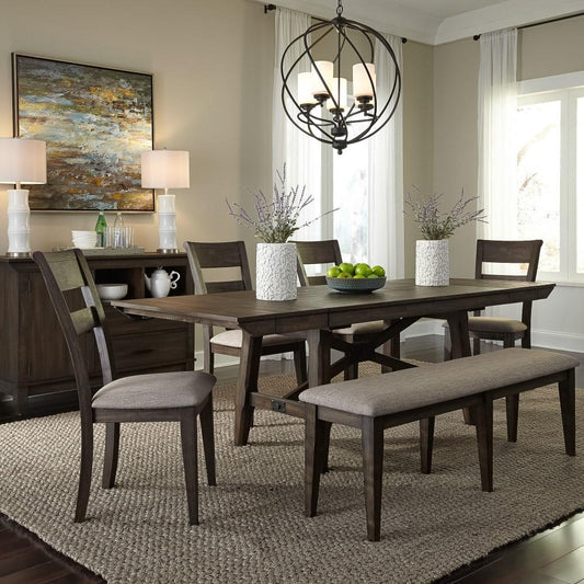 Liberty Furniture - Double Bridge 6 Piece Trestle Table Set - 152-CD-6TRS veiw 1