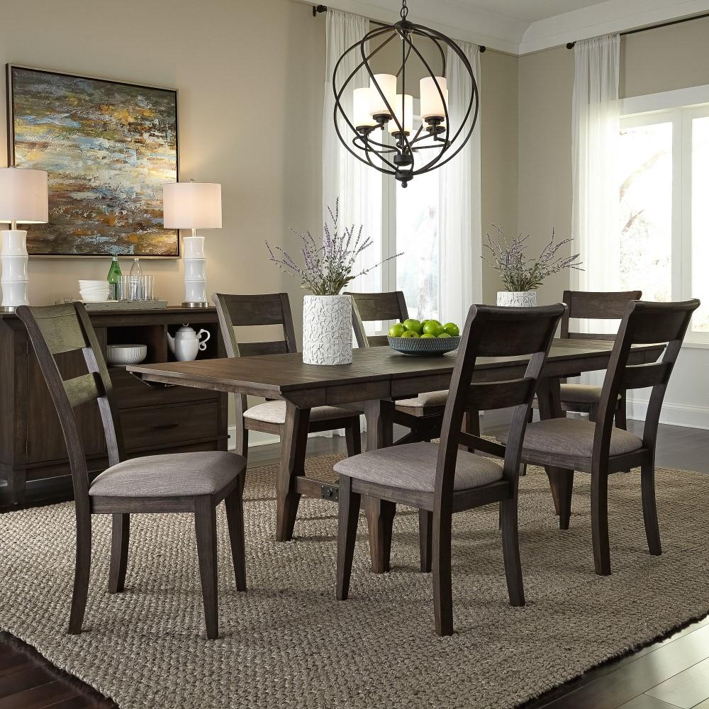 Liberty Furniture - Double Bridge 7 Piece Trestle Table Set - 152-CD-7TRS veiw 1