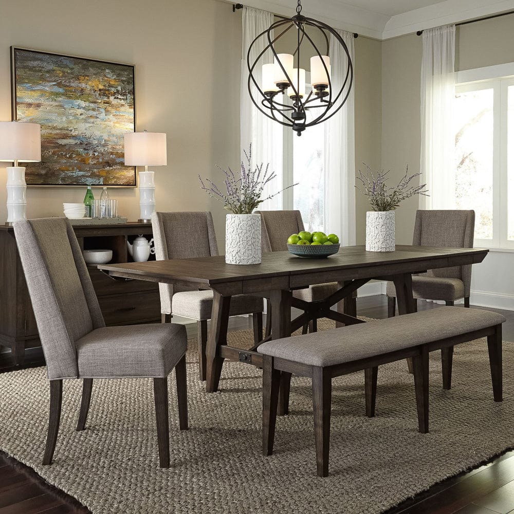 Liberty Furniture - Double Bridge - Optional 6 Piece Trestle Table Set in Brown - 152-CD-O6TRS view 1