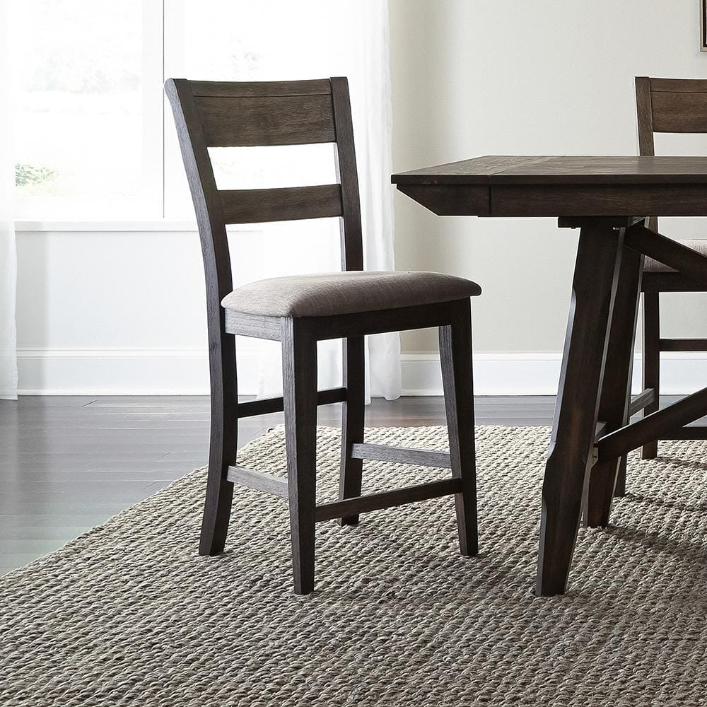 Liberty Furniture - Double Bridge Splat Back Counter Chair  in Dark Chestnut - 152-B250124 veiw 1