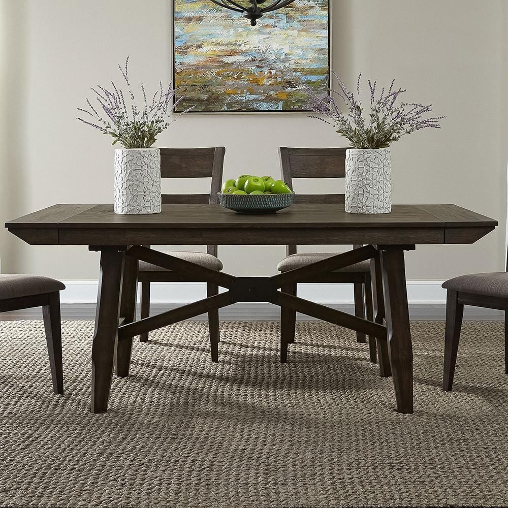 Liberty Furniture - Double Bridge Trestle Table in Dark Chestnut - 152-CD-TRS veiw 1
